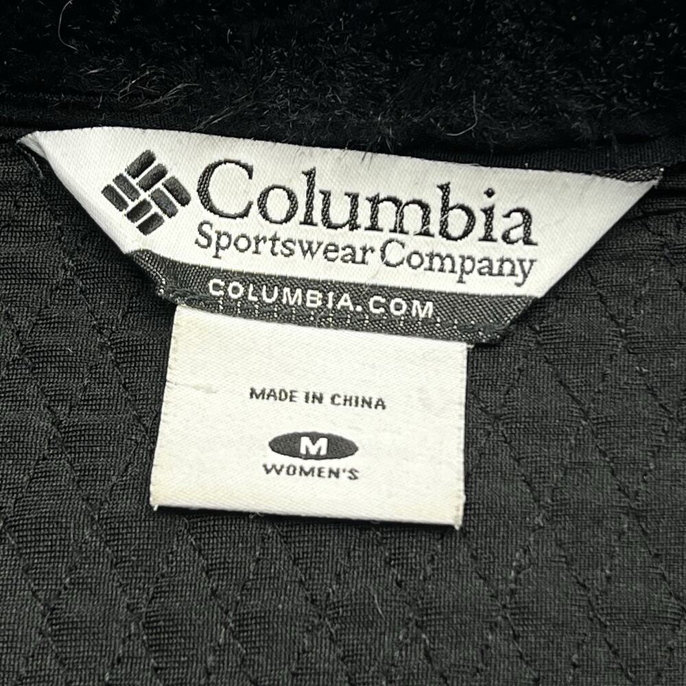 Columbia Women's Vest Black Faux Fur Collar Micro Quilted Full Zip Size Medium - Picture 4 of 11